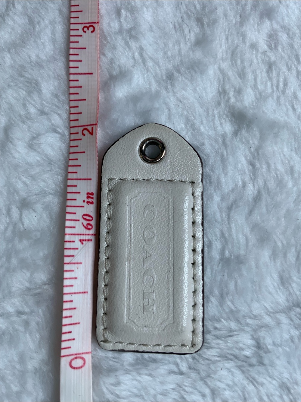 COACH Leather Bag Tag in White (79)
